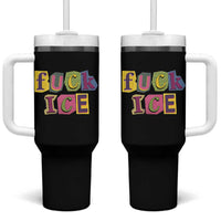 Fck Ice Tumbler With Handle Immigration Activist Magazine Cutout Paper Graphic