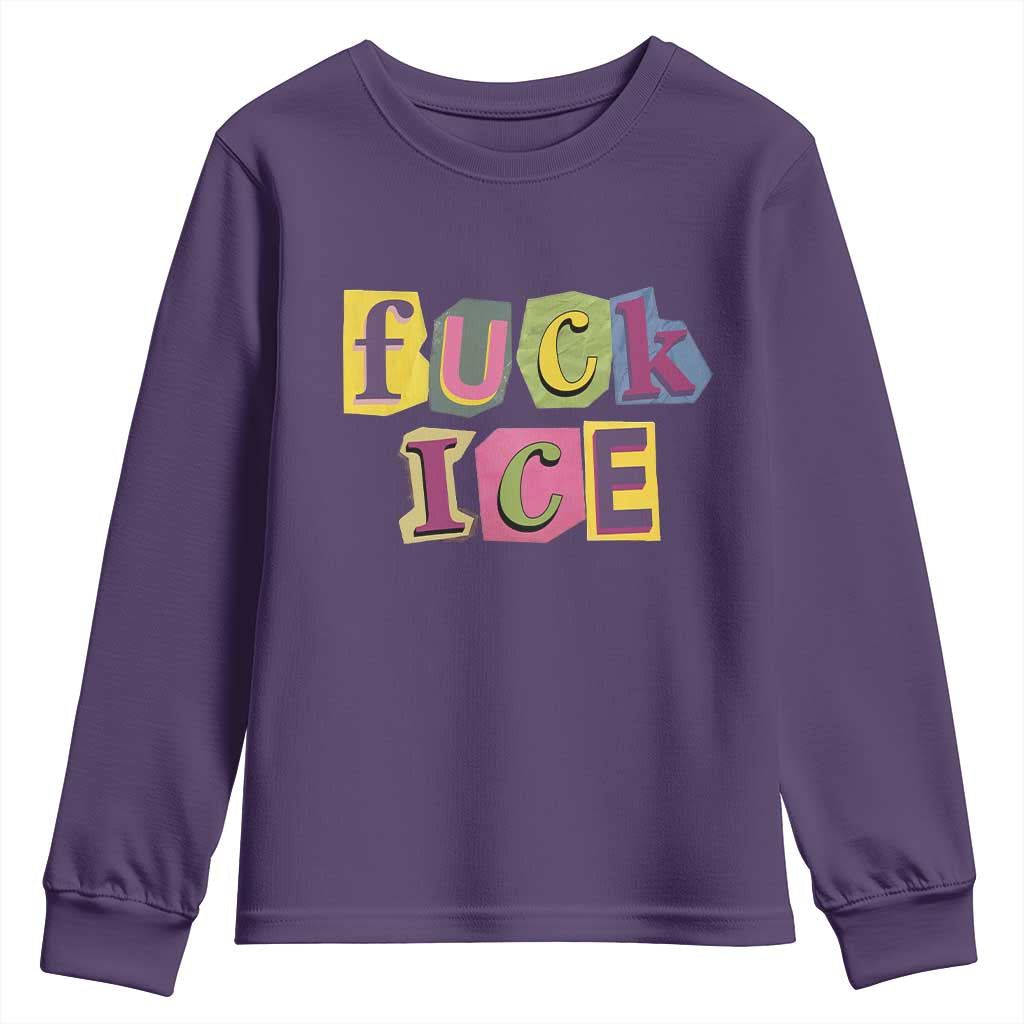 Fck Ice Youth Sweatshirt Immigration Activist Magazine Cutout Paper Graphic
