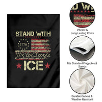 Stand With Ice Garden Flag Immigration Officers American Flag Border Patrol