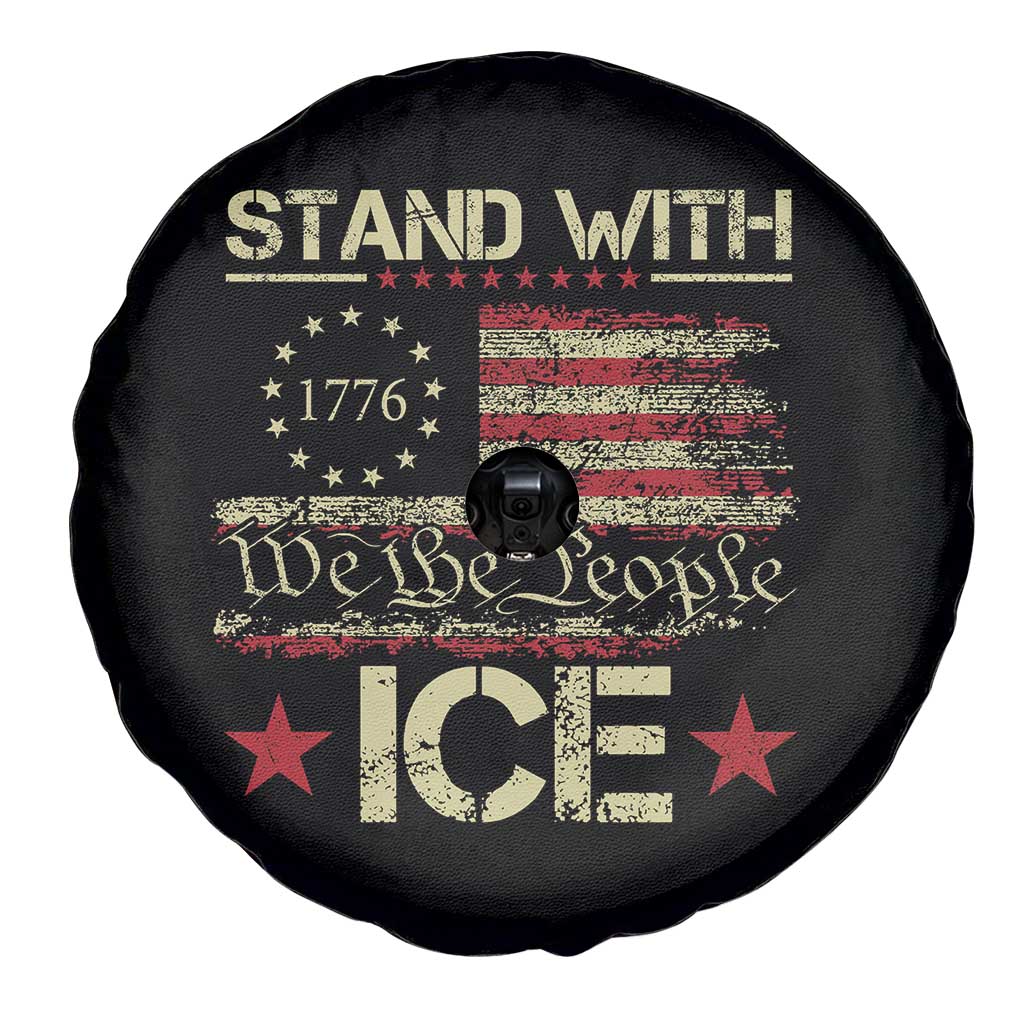 Stand With Ice Spare Tire Cover Immigration Officers American Flag Border Patrol