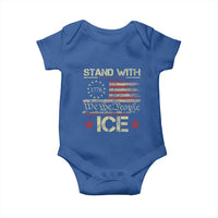 Stand With Ice Baby Onesie Immigration Officers American Flag Border Patrol