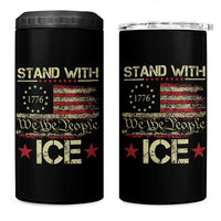 Stand With Ice 4 in 1 Can Cooler Tumbler Immigration Officers American Flag Border Patrol