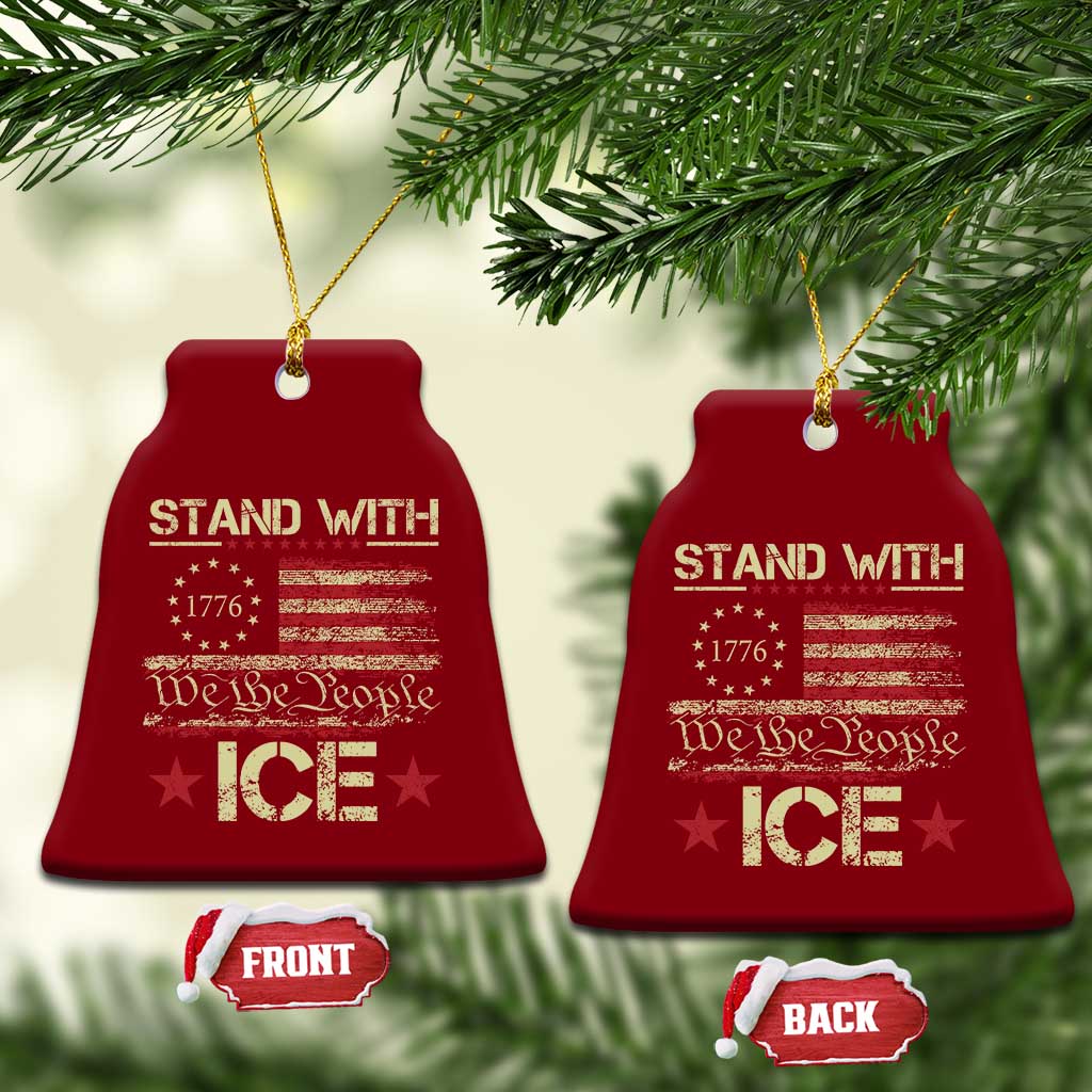 Stand With Ice Ceramic Ornament Immigration Officers American Flag Border Patrol