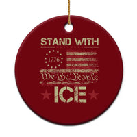 Stand With Ice Ceramic Ornament Immigration Officers American Flag Border Patrol