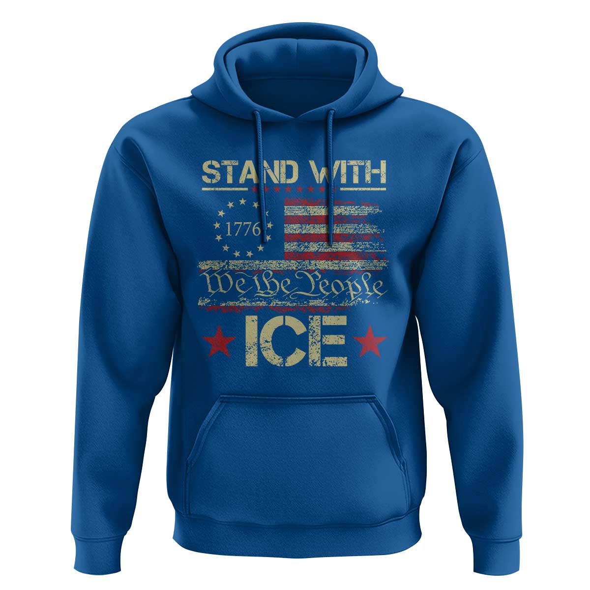 Stand With Ice Hoodie Immigration Officers American Flag Border Patrol