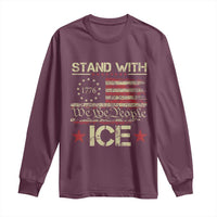 Stand With Ice Long Sleeve Shirt Immigration Officers American Flag Border Patrol