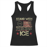 Stand With Ice Racerback Tank Top Immigration Officers American Flag Border Patrol