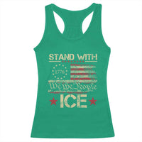 Stand With Ice Racerback Tank Top Immigration Officers American Flag Border Patrol