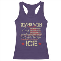 Stand With Ice Racerback Tank Top Immigration Officers American Flag Border Patrol