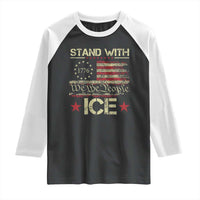 Stand With Ice Raglan Shirt Immigration Officers American Flag Border Patrol