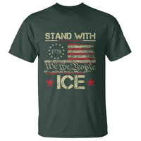 Stand With Ice T Shirt Immigration Officers American Flag Border Patrol