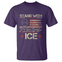 Stand With Ice T Shirt Immigration Officers American Flag Border Patrol