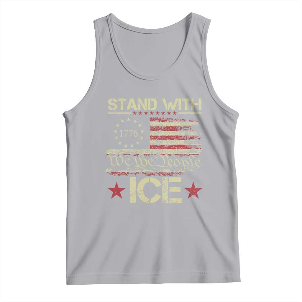 Stand With Ice Tank Top Immigration Officers American Flag Border Patrol