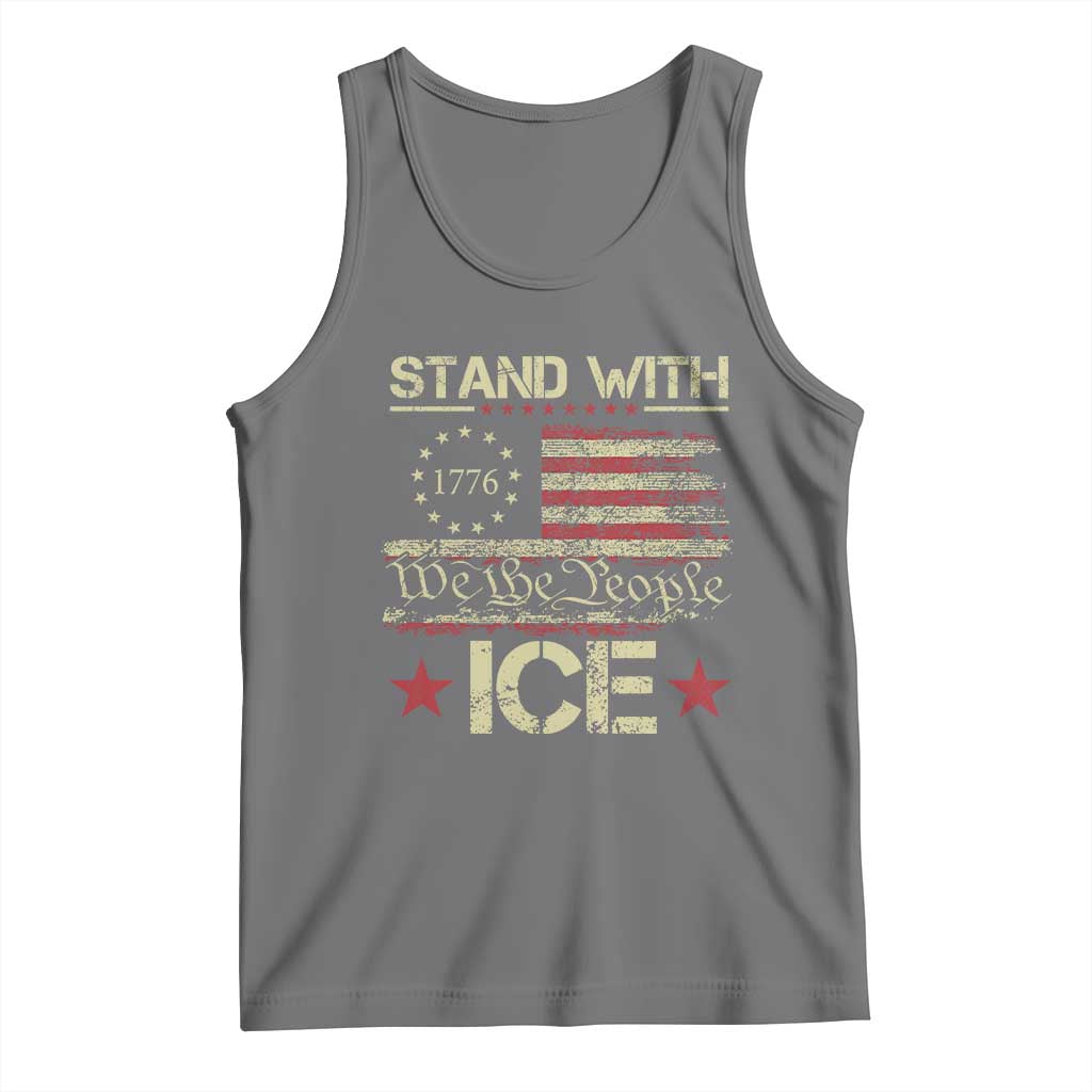 Stand With Ice Tank Top Immigration Officers American Flag Border Patrol