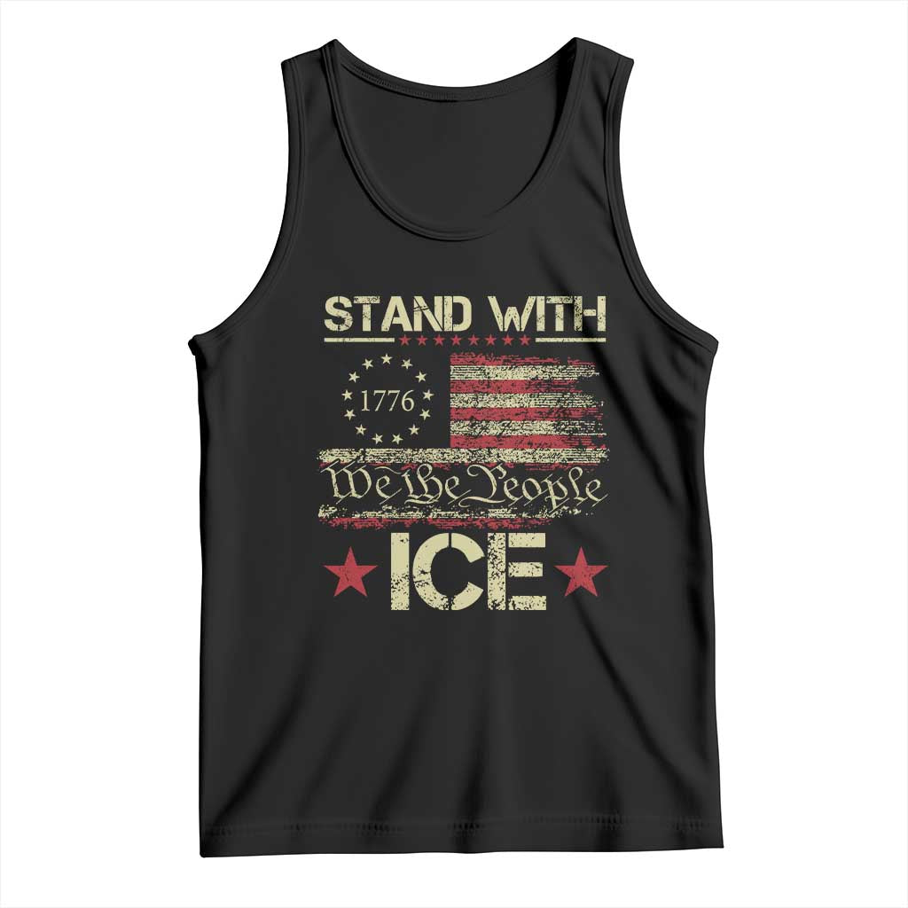 Stand With Ice Tank Top Immigration Officers American Flag Border Patrol
