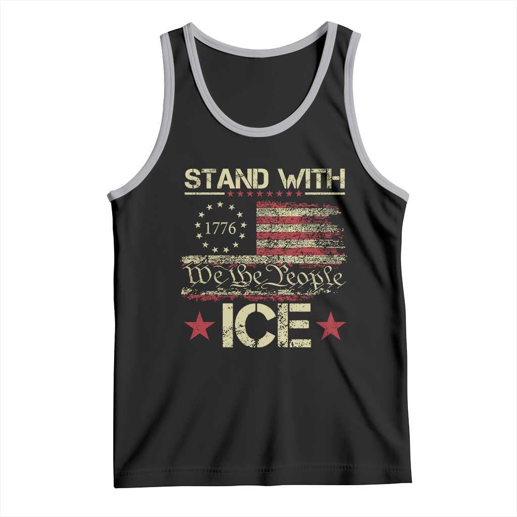 Stand With Ice Tank Top Immigration Officers American Flag Border Patrol