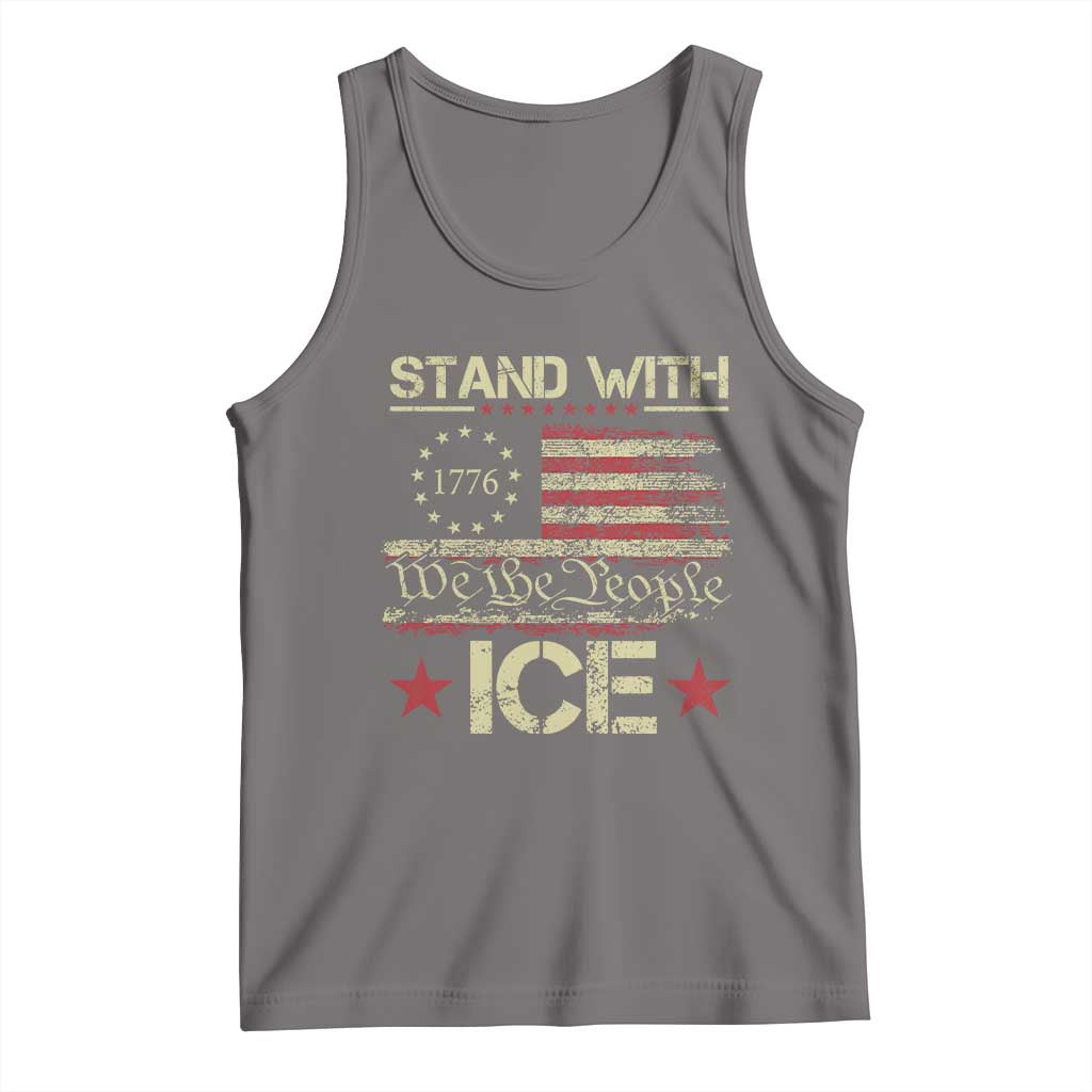 Stand With Ice Tank Top Immigration Officers American Flag Border Patrol