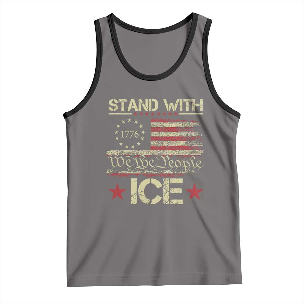 Stand With Ice Tank Top Immigration Officers American Flag Border Patrol