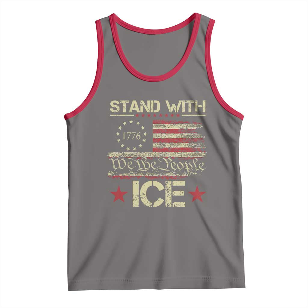 Stand With Ice Tank Top Immigration Officers American Flag Border Patrol