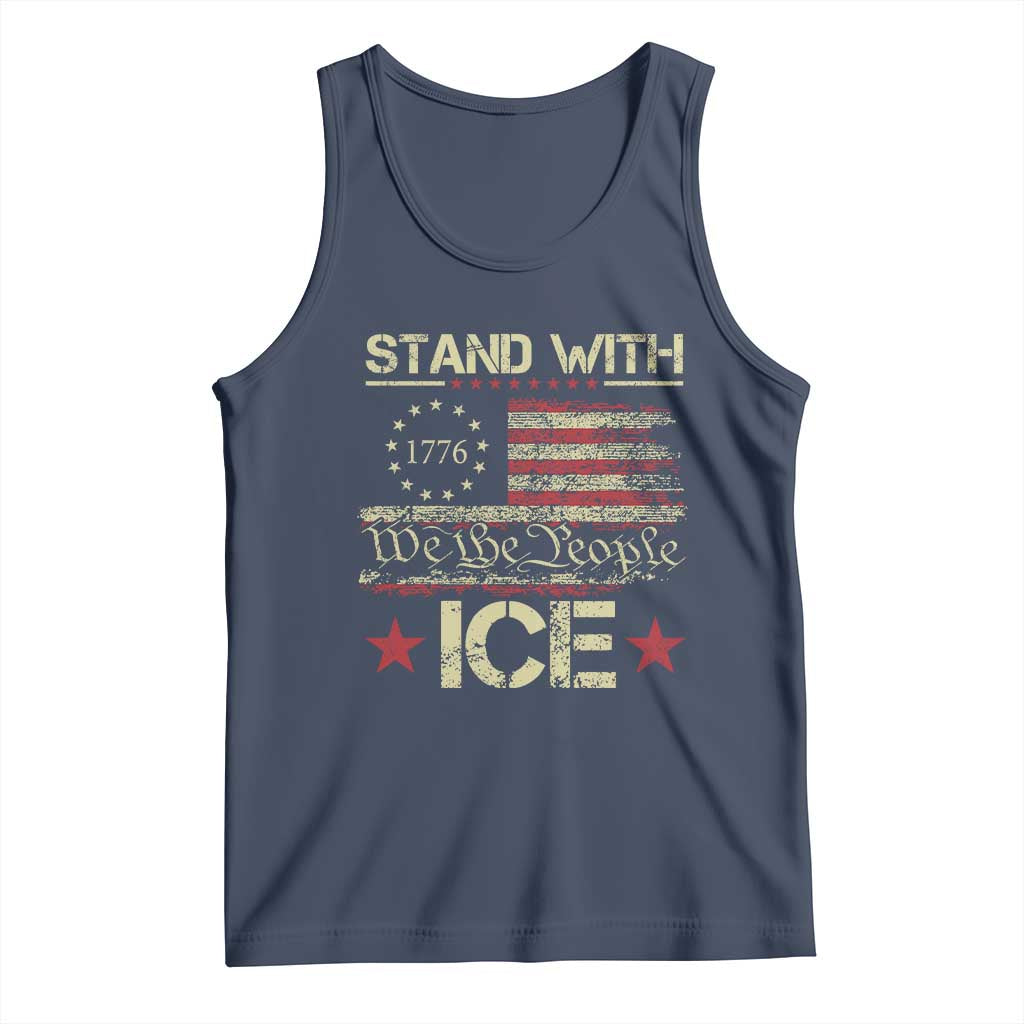 Stand With Ice Tank Top Immigration Officers American Flag Border Patrol