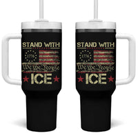 Stand With Ice Tumbler With Handle Immigration Officers American Flag Border Patrol