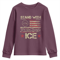 Stand With Ice Youth Sweatshirt Immigration Officers American Flag Border Patrol