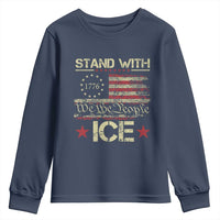 Stand With Ice Youth Sweatshirt Immigration Officers American Flag Border Patrol