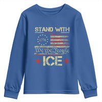 Stand With Ice Youth Sweatshirt Immigration Officers American Flag Border Patrol