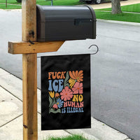 Fck Ice No Human Is Illegal Garden Flag Immigration Rights Protest Rertro Floral