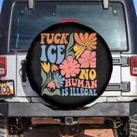 Fck Ice No Human Is Illegal Spare Tire Cover Immigration Rights Protest Rertro Floral