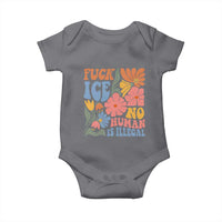 Fck Ice No Human Is Illegal Baby Onesie Immigration Rights Protest Rertro Floral