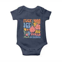 Fck Ice No Human Is Illegal Baby Onesie Immigration Rights Protest Rertro Floral