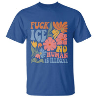 Fck Ice No Human Is Illegal T Shirt Immigration Rights Protest Rertro Floral