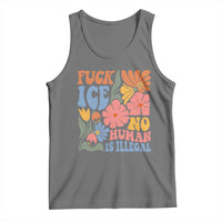 Fck Ice No Human Is Illegal Tank Top Immigration Rights Protest Rertro Floral