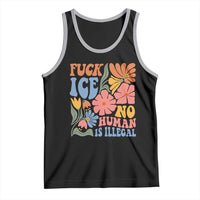 Fck Ice No Human Is Illegal Tank Top Immigration Rights Protest Rertro Floral