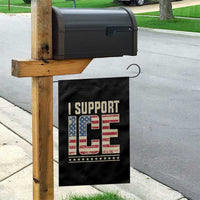 I Support ICE Garden Flag Immigration Officers Vintage American Flag