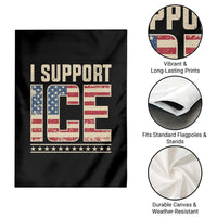 I Support ICE Garden Flag Immigration Officers Vintage American Flag