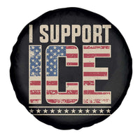 I Support ICE Spare Tire Cover Immigration Officers Vintage American Flag
