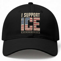 I Support ICE Baseball Cap Immigration Officers Vintage American Flag