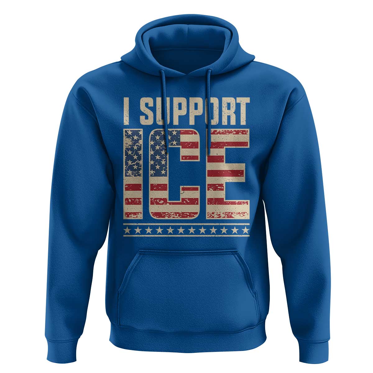 I Support ICE Hoodie Immigration Officers Vintage American Flag
