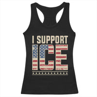 I Support ICE Racerback Tank Top Immigration Officers Vintage American Flag