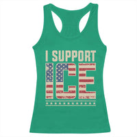 I Support ICE Racerback Tank Top Immigration Officers Vintage American Flag