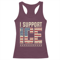 I Support ICE Racerback Tank Top Immigration Officers Vintage American Flag