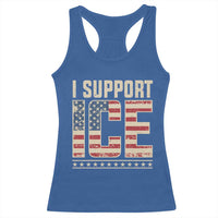 I Support ICE Racerback Tank Top Immigration Officers Vintage American Flag