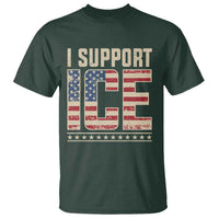I Support ICE T Shirt Immigration Officers Vintage American Flag