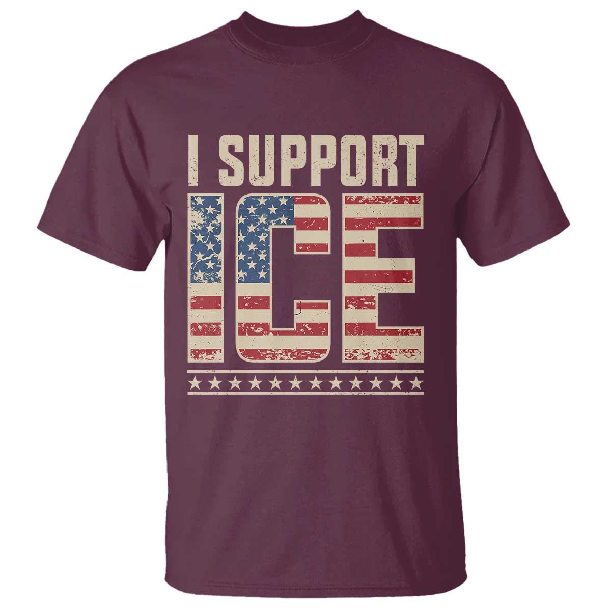 I Support ICE T Shirt Immigration Officers Vintage American Flag