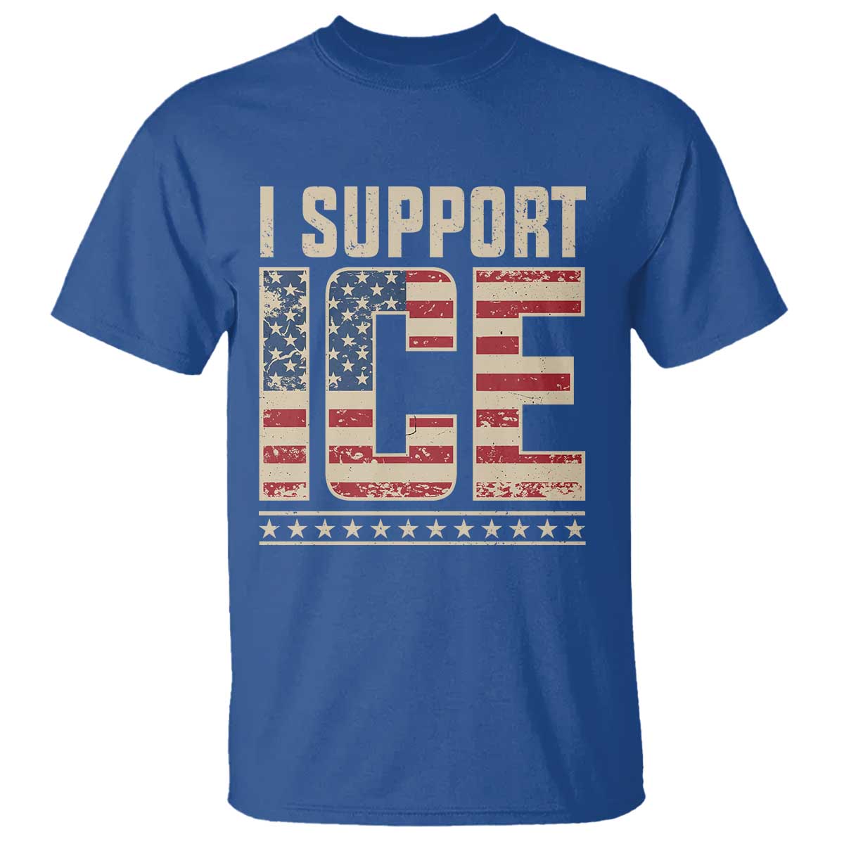 I Support ICE T Shirt Immigration Officers Vintage American Flag