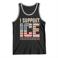 I Support ICE Tank Top Immigration Officers Vintage American Flag