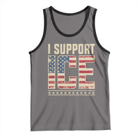 I Support ICE Tank Top Immigration Officers Vintage American Flag