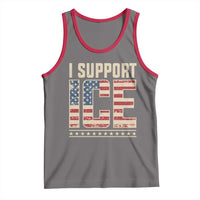 I Support ICE Tank Top Immigration Officers Vintage American Flag